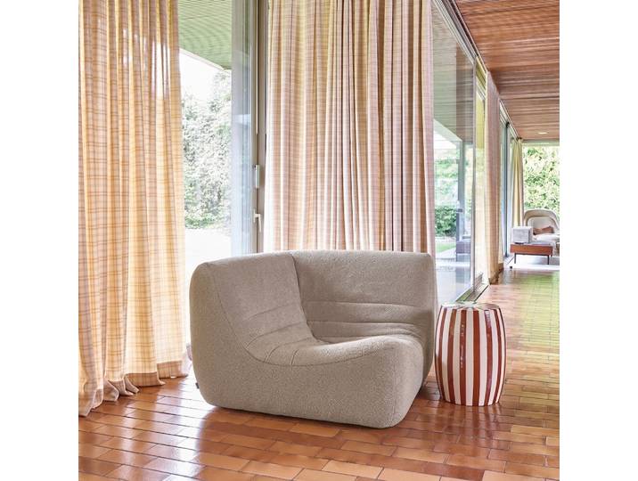 Sweeek - Chauffeuse D'Angle Bouclette Texturée 1 Place Beige - Sokol