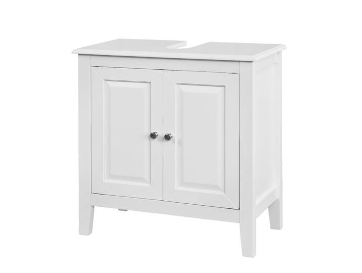 Meuble sous vasque effet bois blanc