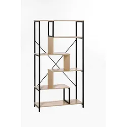 Better Home Stufenförmiges Wohnzimmerregal mit 6 Ebenen, ca. 84 x 35 x 163 cm - Braun