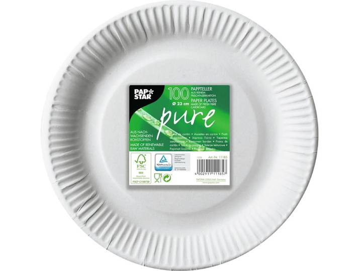 Papstar 11185 Rond Papier Wit 100stuk(s) bord