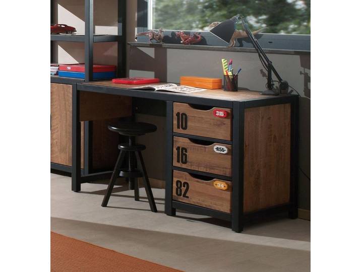 Vipack Kinderschreibtisch Alex (Made in Europe), Jugendschreibtisch, Schreibtisch im industrial Design