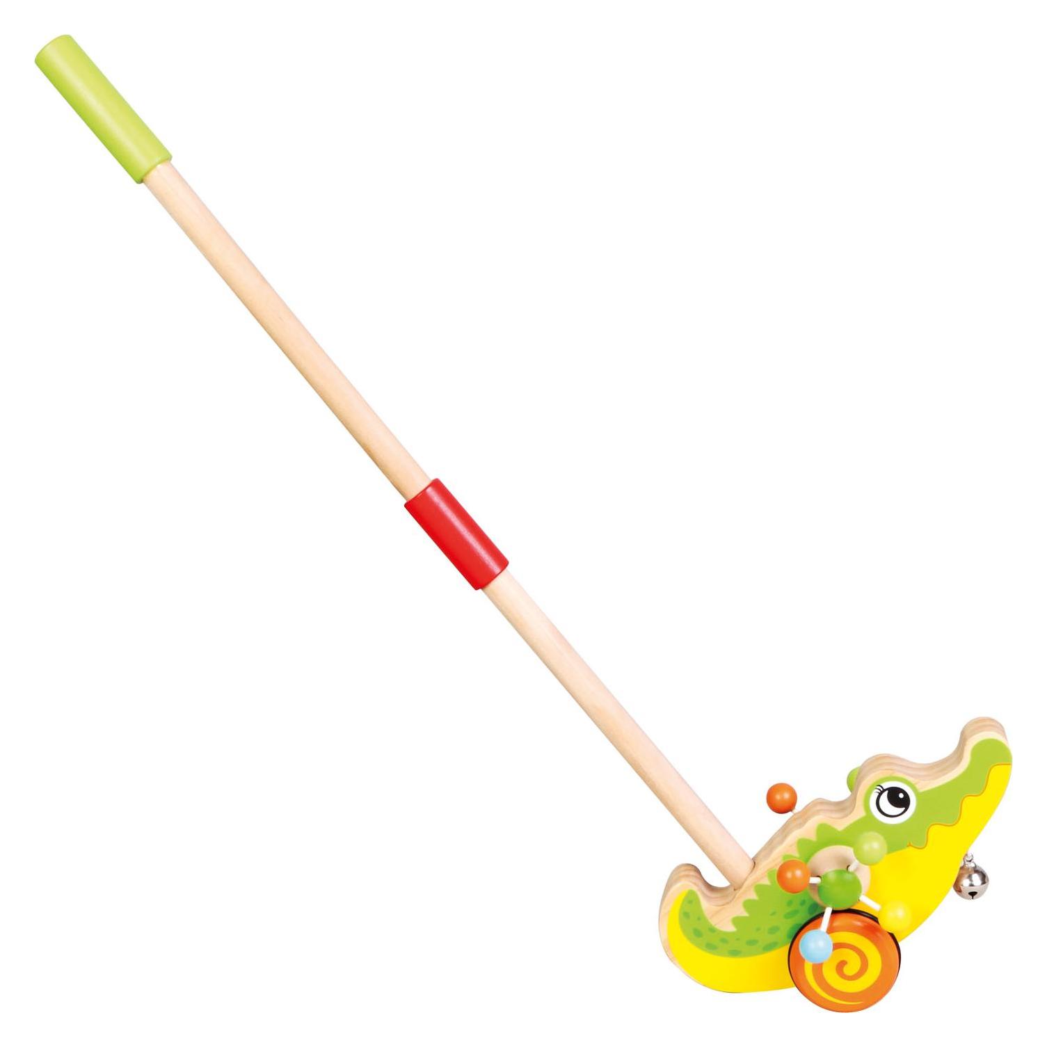 Mertens Bino 81674 - Genius Kid, Dandy, Schiebetier Krokodil, Holz, Holzgriff 48cm (81674)