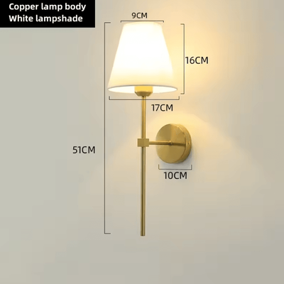 Inspire Curations Vintage E27 Fabric Shade Wall Sconce b white Lampshade