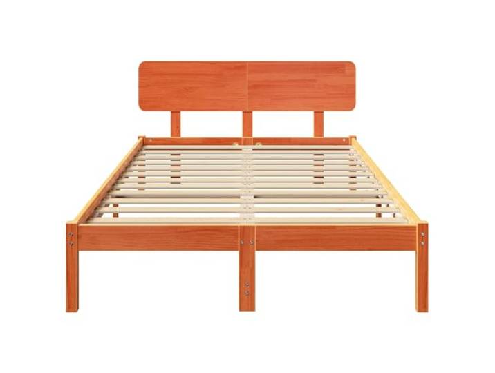 KTHLBRH Bettgestell Kiefer massiv 120 x 200 cm braun Minimalistisches Design, klare Linien, geeignet für zeitgenössische und klassische Stile