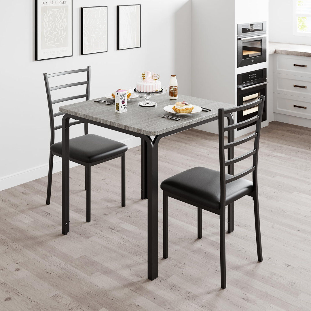 Brayden Studio 2 -Person Dining Set Gray / Black/Gray