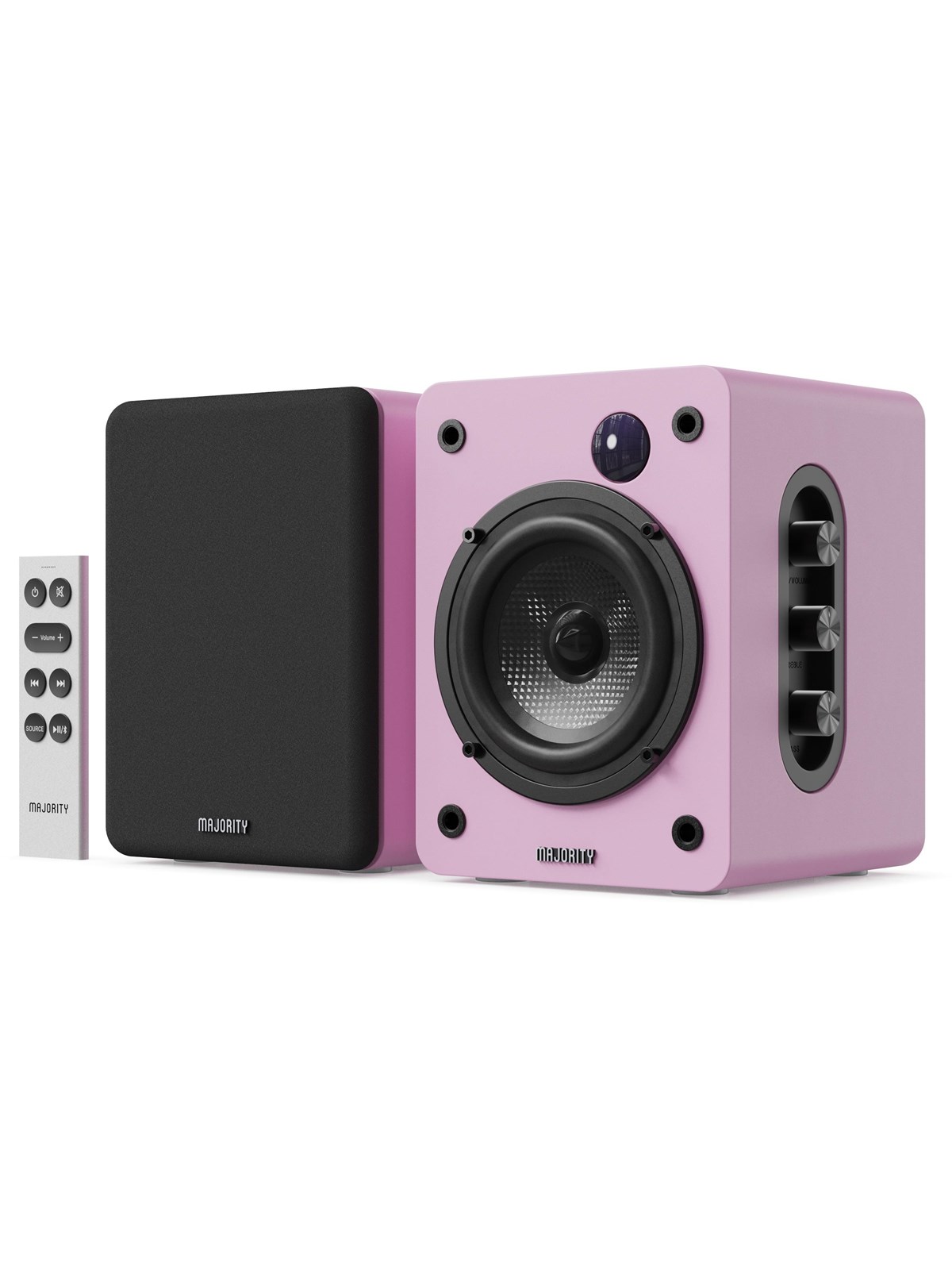Majority D50X Bluetooth Bookshelf Speakers - Pink