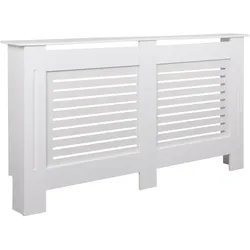 KADIMA DESIGN Design Heizkörperverkleidung WL5.746 Weiß Matt Lackiert 152x83x19 cm, Heizungsverkleidung Groß Heizungsabdeckung, Heizkörperabdeckung Holz Lamellen,