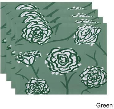 E by Design 18 x 14-inch Spring Floral 2 Floral Print Placemat (Set of 4)