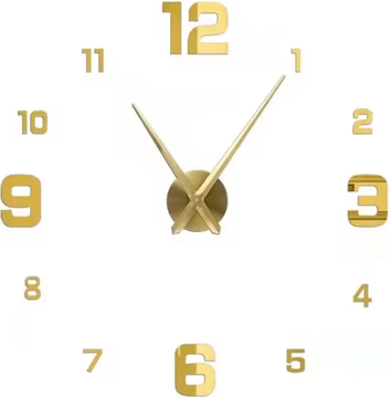 Inspire Picks Modern 3D DIY Wall Clock Large Acrylic Mirror Decorative Quartz Clock 063 Gold 3d Diameter 60 90cm