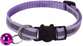 Inspire Curations GlowSafe Reflective Breakaway Cat Collar With Bell lavender 10pcs