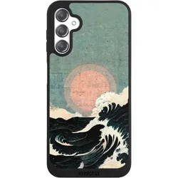 Nivocase Handyhülle für Samsung Galaxy A14 5G Hülle NIVOpure Case Schwarz Kunst Meer Welle (Samsung Galaxy A14 5G), Smartphone Hülle, Schwarz