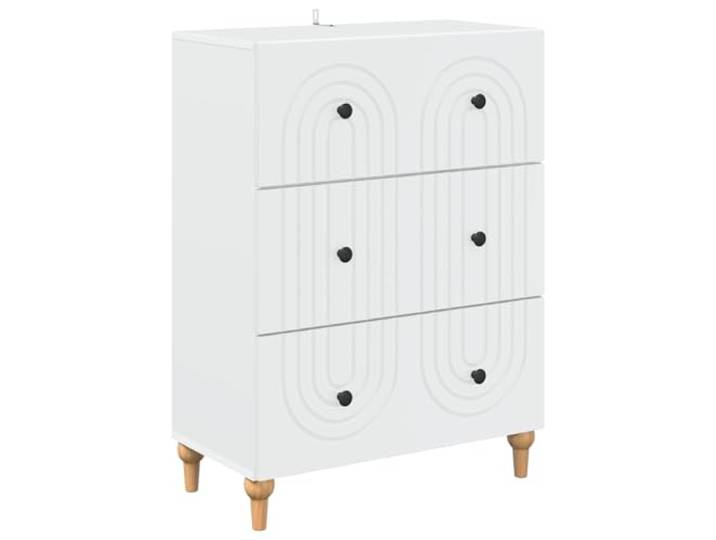 NKOPPFG Schubladenschrank Weiß 66 x 34,5 x 90 cm Holzwerkstoff Mehrere Schubladen, praktische Knöpfe, sanftes Gleiten, Kantenverzierungen, pflegeleicht, feuchtes Tuch, Wohnzimmer