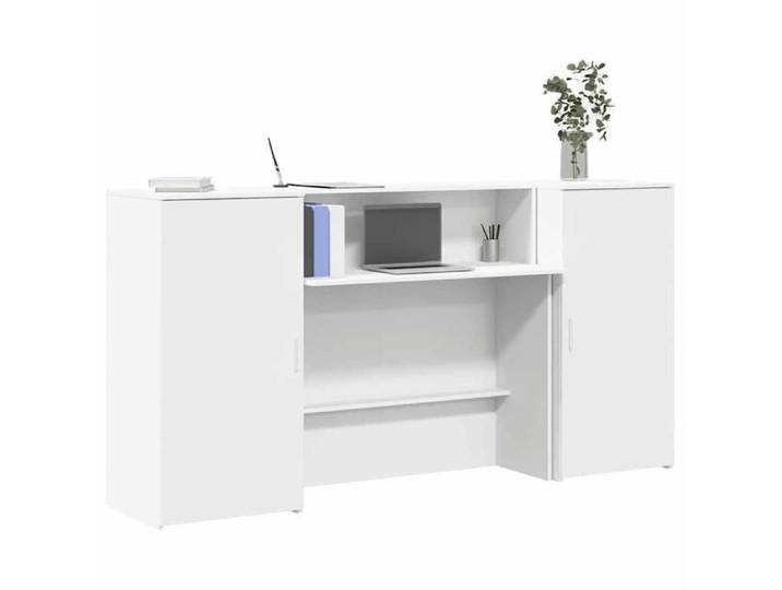 Bureau de réception blanc 200x50x103 5 cm bois d'ingénierie comptoir de réception réception de salon comptoir de 3324214