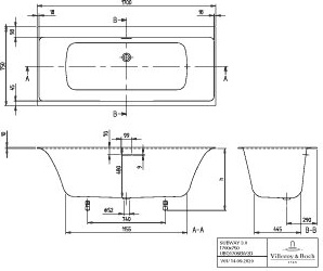 Villeroy & Boch UHE170SBW2A1V01 Badewanne Subway 3.0 1700x750x625mm