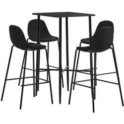 vidaXL 5-tlg. Bar-Set Stoff Schwarz