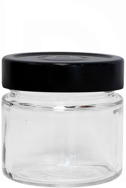 Polsinelli Vasetto in vetro ERGO 156 mL con tappo flip alto nero (24 pe