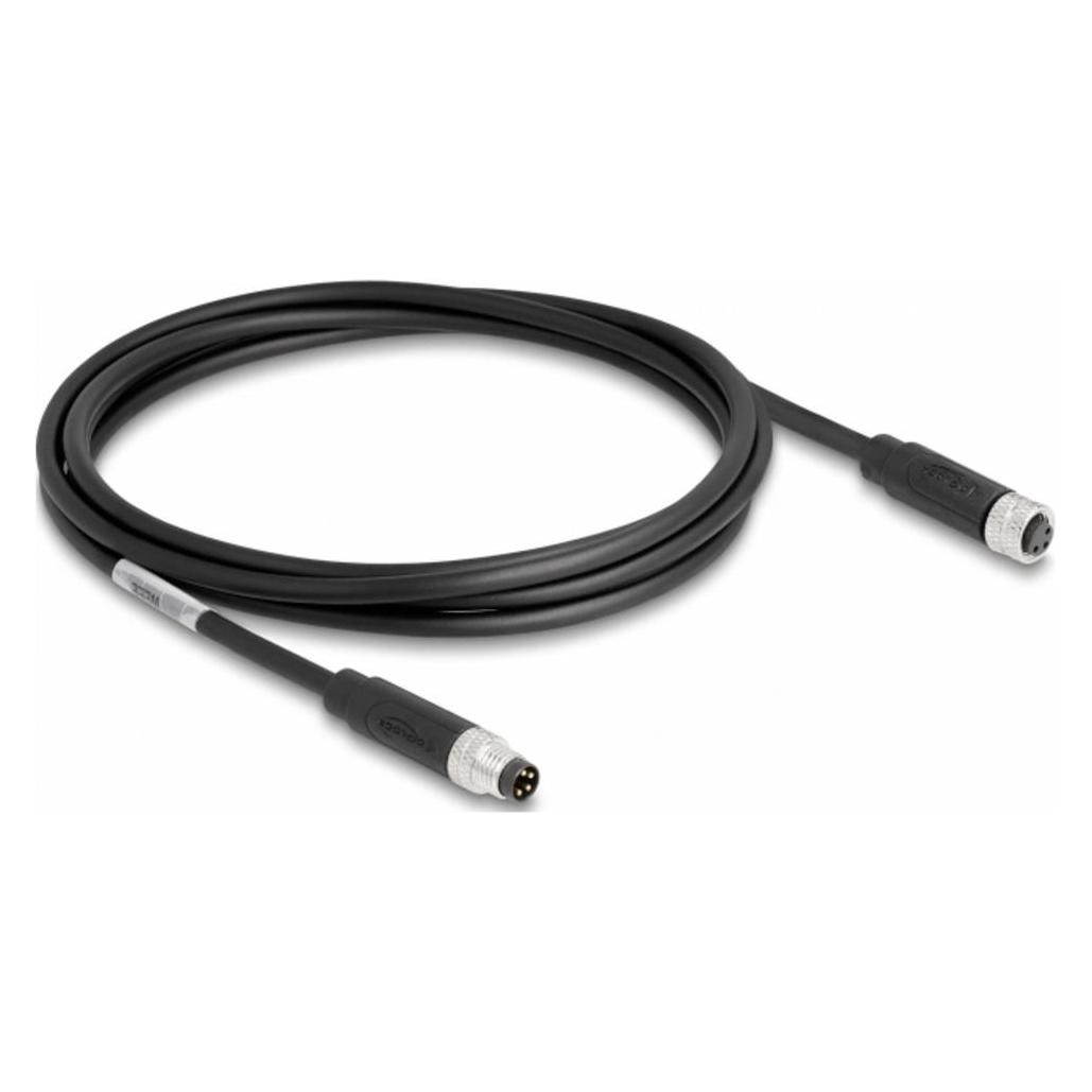 Delock M8 4 Pin Kabel St zu Bu A-kodiert 2m (CAT6, 2 m) (80143)