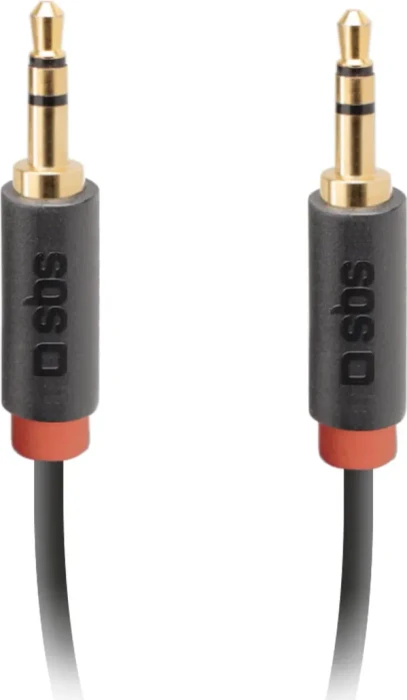 SBS Kabel Jack 3,5 mm Male / Jack 3,5 mm Male Stereo, gold Anschluß, 1,5 m