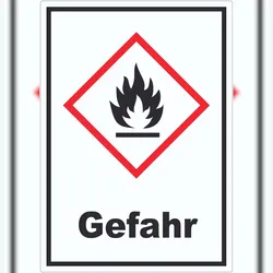 HB-Druck Aufkleber Entzündbare Stoffe Gefahr Flamme A3 (297x420mm)