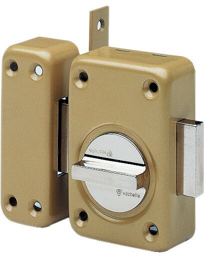 Verrou V136 bouton pêne 110 bronze cylindre 45 mm VACHETTE 16104000