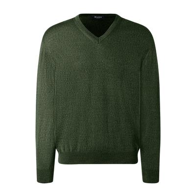 Strickpullover MAERZ MUENCHEN "Maerz Muenchen 490400 Strickpullover Herren Bekleidung", Herren, Gr. 56, gruen, 100% Wolle, V-Ausschnitt, Pullover Strickpullover