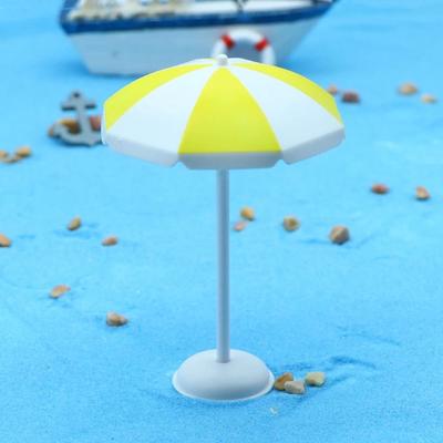 Uplift Essentials Miniature Beach Sun Umbrella Dollhouse Micro Landscape Prop Ocean DIY Decor & Baking Cake Topper Accessory yellow l
