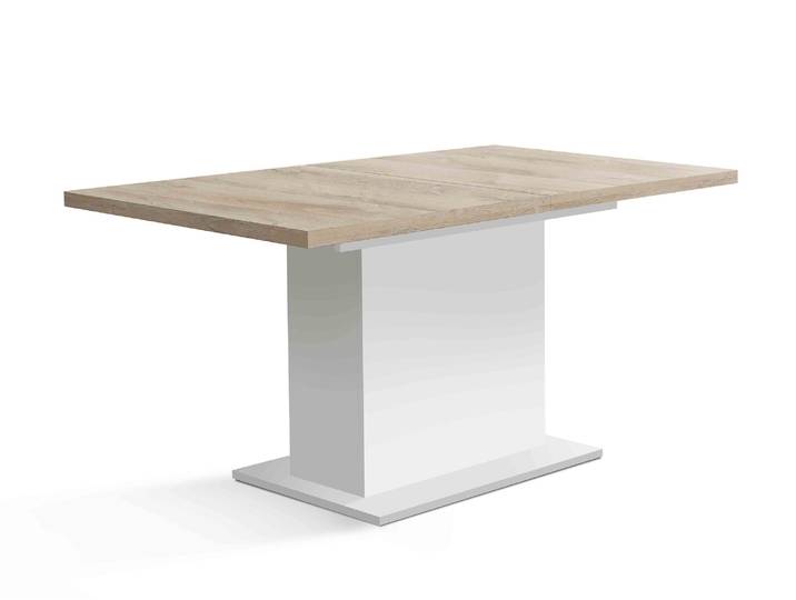 Table de repas extensible Elara Blanc Mat/chene Blanchi - Basika
