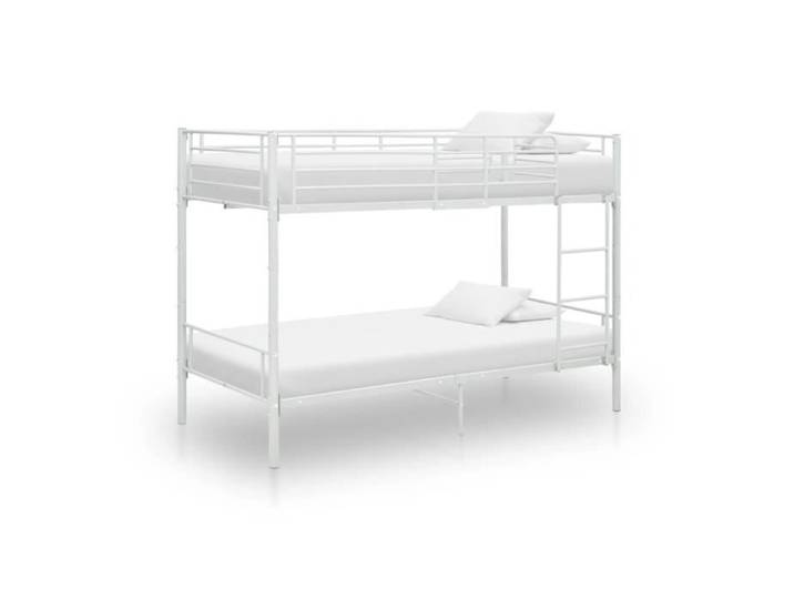 SALE 2024  Lit superposé adulte JMS - Blanc Métal 90x200 cm 176 42 Kg