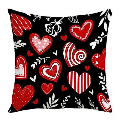 Festlicher Kissenbezug zum Valentinstag, stylischer, trendiger Kissenbezug mit Digitaldruck im In-Style, moderner Dekokissenbezug für Sofa, Bett und Wohnzimmer.