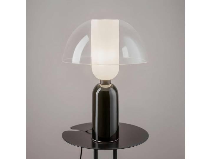 Lampe de salon noire rétro – verre et céramique WINDER