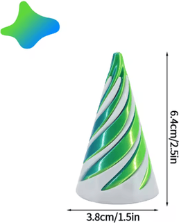 Inspire Picks 3D Printed Rotating Spiral Pyramid Anti Stress Fidget Toy & Sensory Desk Decor 26