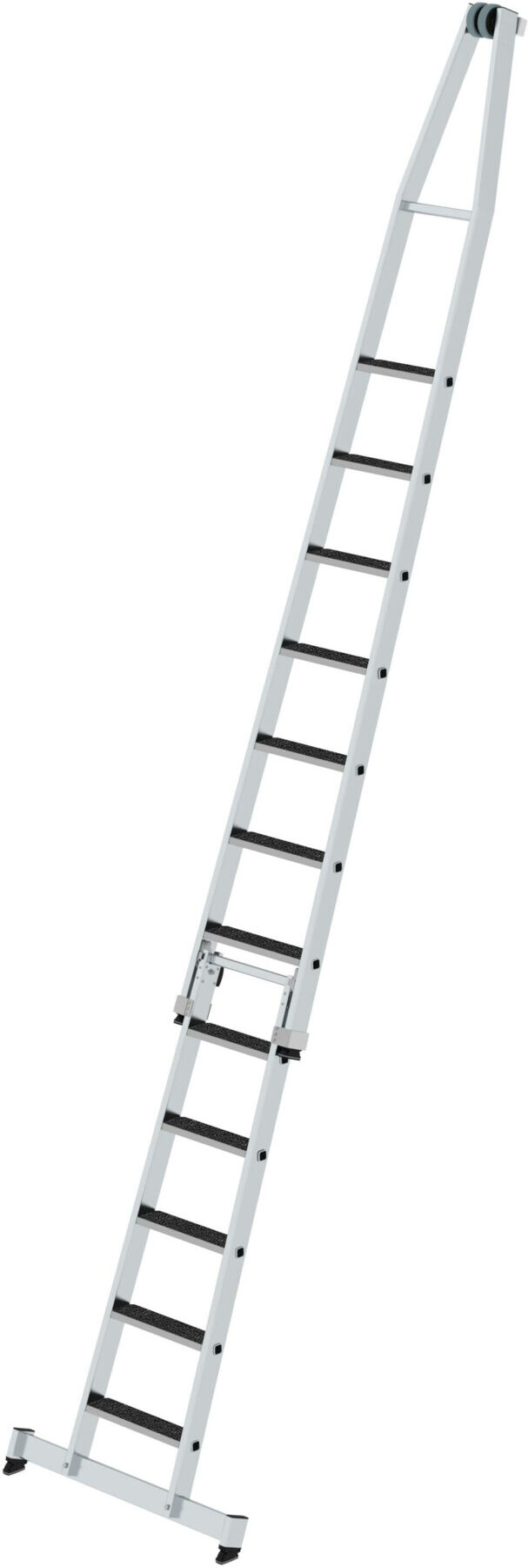 Munk Stufen-Glasreinigerleiter-Satz mit nivello®-Traverse und clip-step R13 2-teilig (040740)