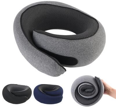 Uplifted Trends Memory Foam Snail Travel Pillow Portable Neck Support For Travel & Noon Breaks black