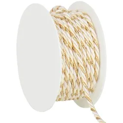 Kordel, creme-weiß-gold, 4 mm, 10 m