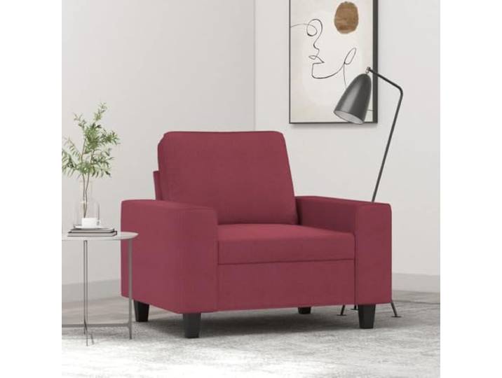 HEFZGDB Weinroter Sessel 60 cm Stoff Stuhl mit gepolsterter Sitzfläche und Rückenkissen, strapazierfähiger Bezug und Robustes Metallgestell für Stabilität, atmungsaktiv