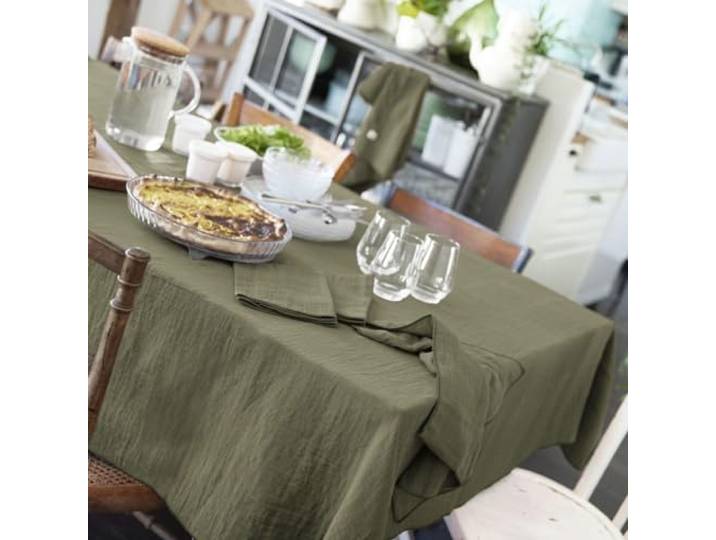 Nappe Rectangle 150x350 cm Gaze de Coton Romarin
