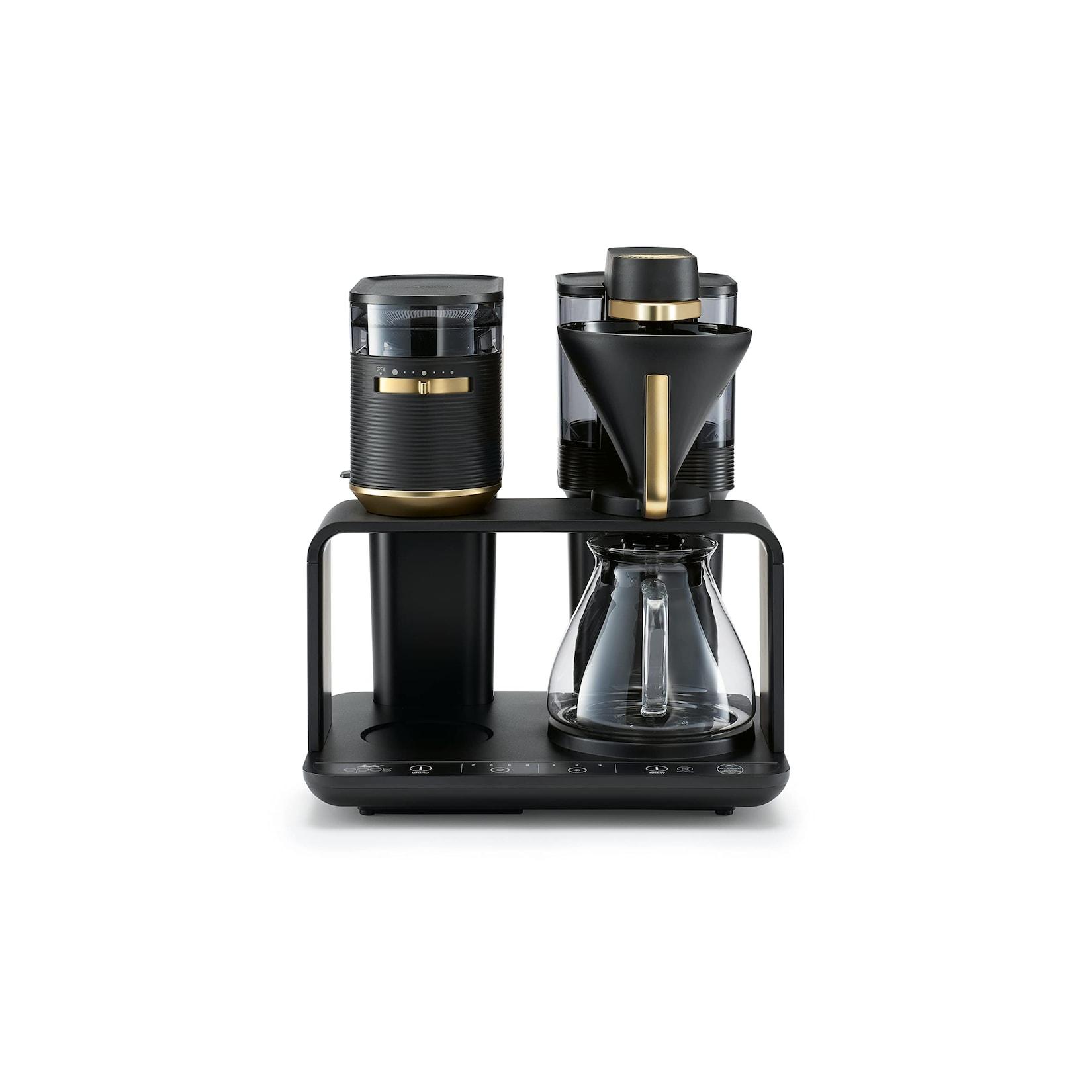 MELITTA 1024-04 EPOS schwarz/gold Kaffeemaschinen (Integrierte Kaffeemühle, Glaskanne, Warmhalteplatte, Abschaltautomatik)