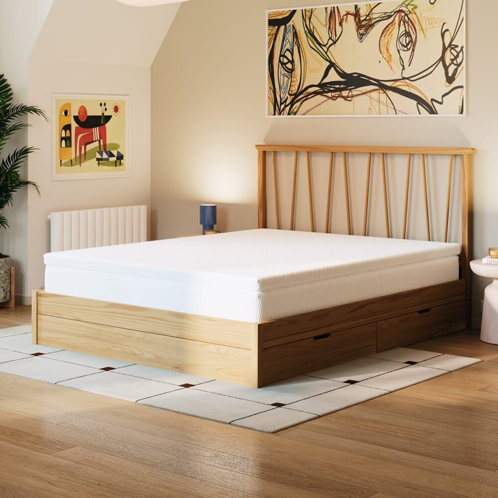 SLOME Surmatelas mousse 90x190 cm Blanc 190x5x90cm
