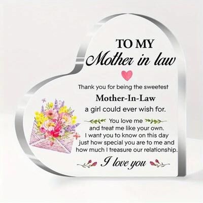 Uplift Treasures Mother In Law Heart Acrylic Plaque Mother In Law Heart Acrylic Plaque