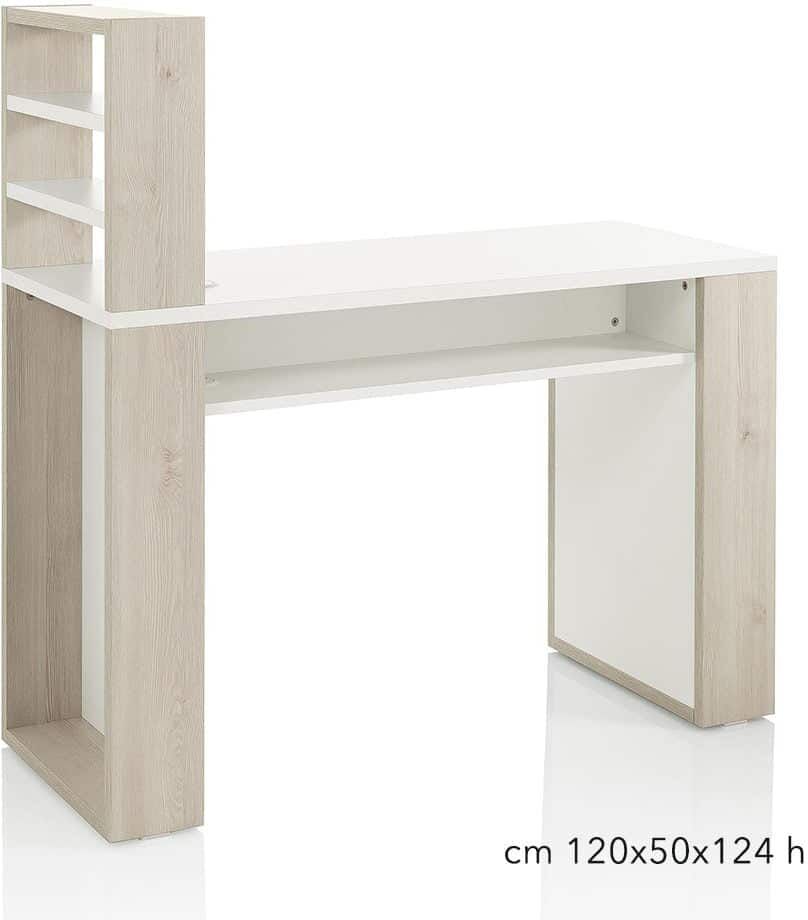 Xanitalia Tavolo manicure in legno con espositore Larice naturale e laminato bianco per estetista