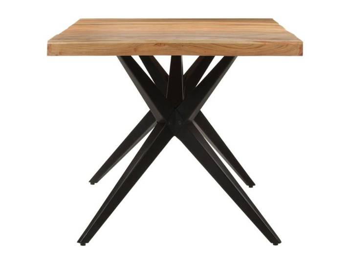 Table cuisine - Noir - Table à dîner - noir 180x90x77 cm bois d'acacia solide T11038