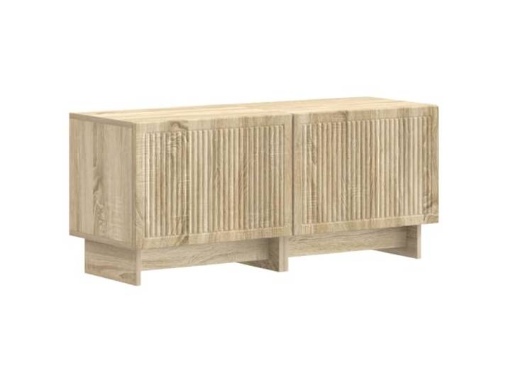 KGFHERENB 2er Set TV-Schrank Sonoma-Eiche 49x35x43cm Holzwerkstoff Platzsparendes Lowboard 2er Set mit umkehrbarer Tür für Wohnzimmer und Schlafzimmer, viel Stauraum für Mediengeräte.