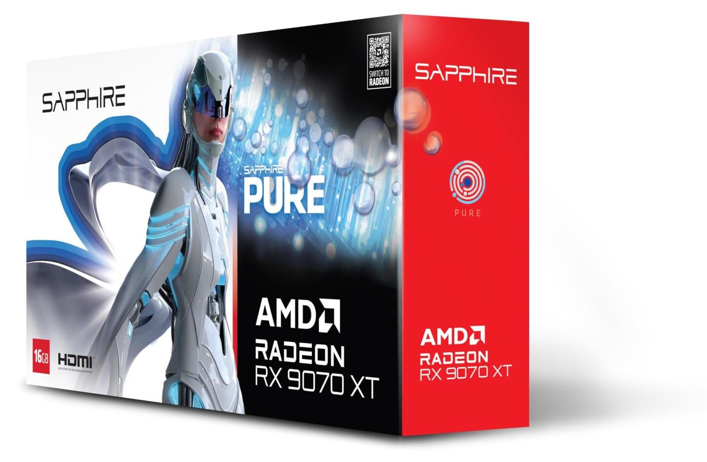 Sapphire Pure AMD Radeon RX 9070 XT Gaming OC videokaart - 16 GB - Dual HDMI / Dual DP