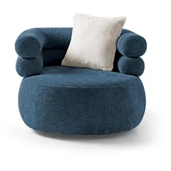 SESSEL Nano, Drehsessel mit runder Form, Dunkelblau