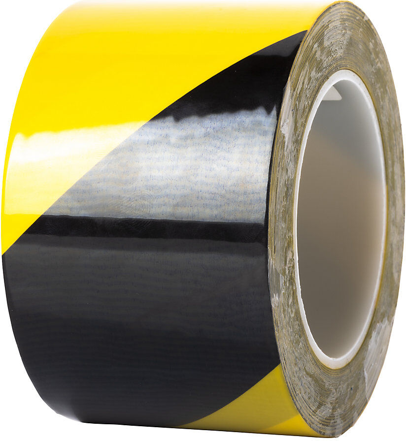 Bodenmarkierungsband, extrastark, Breite 75 mm, Stärke 0,2 mm, gelb/schwarz Ampere