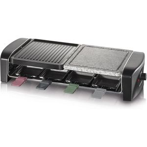 Severin Raclette-Grill RG 9645, für 8 Personen, 1400 Watt, gerillte Grillplatte, mit Natursteinplatte