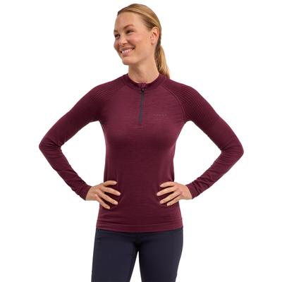 Langarmshirt FALKE "FALKE Langarmshirt", Damen, Gr. S, rot (barolo (8526)), Pullover Langarmshirt