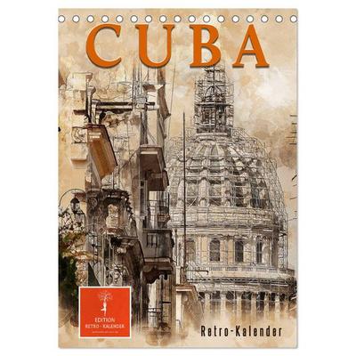 Cuba Retro Kalender (Tischkalender 2026 DIN A5 hoch), CALVENDO Monatskalender