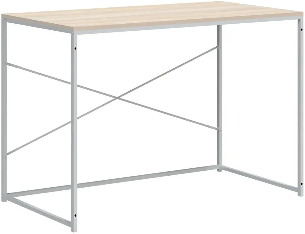 Rio Satrogan Solid Wood Writing Desk White/Oak 70cm H X 110cm W X 60cm D