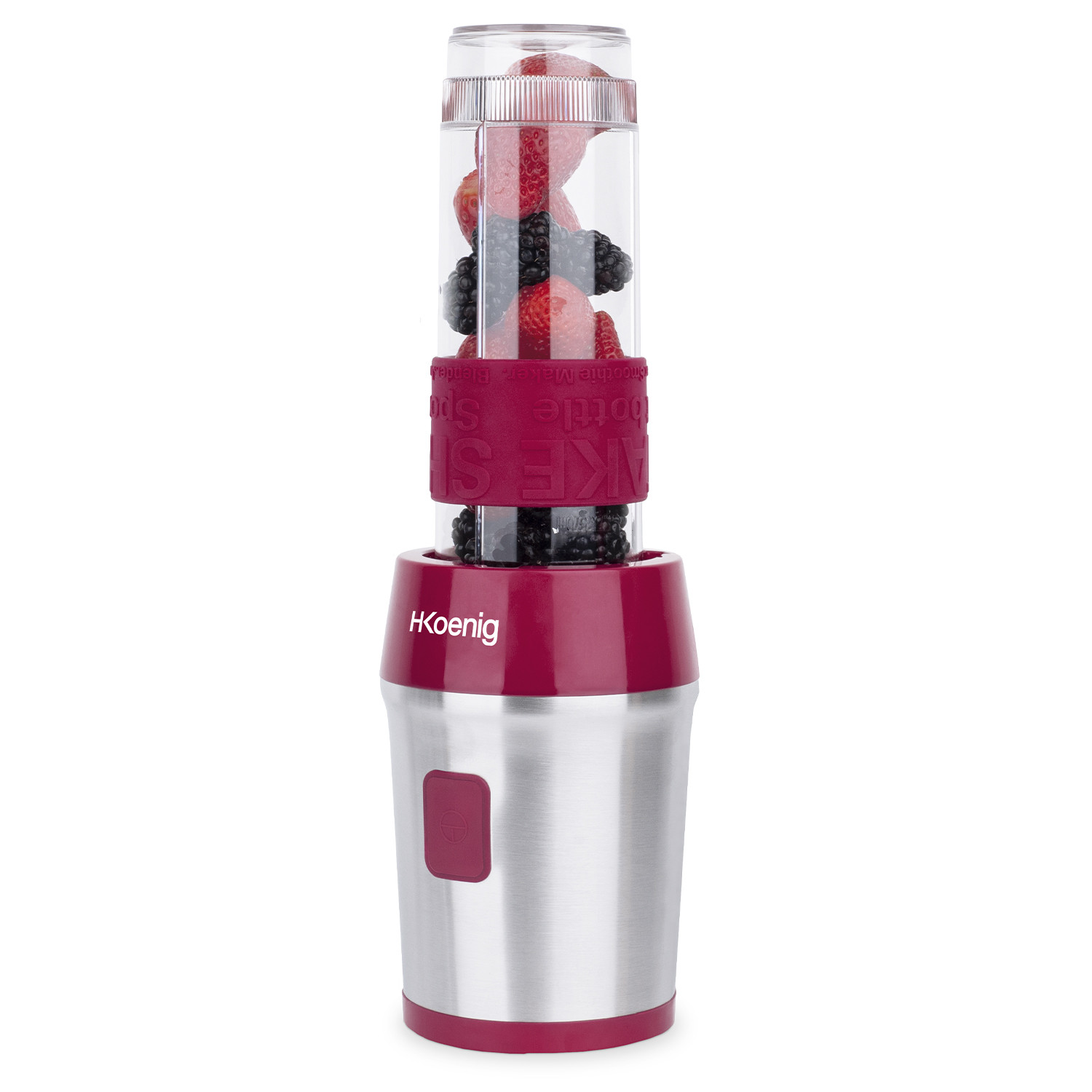 H.Koenig Mini Smoothie Maker SMOO10, elektrische draagbare blender, 570 ml, 300W, roze